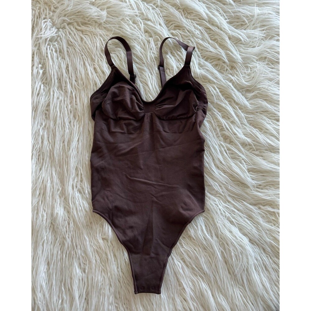 SKIMS Brown Scoop Neck Bodysuit